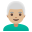 image for :man: medium-light skin tone, white hair: