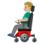 image for :man in motorized wheelchair: medium-light skin tone: