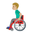 image for :man in manual wheelchair: medium-light skin tone: