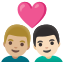image for :couple with heart: man, man, medium-light skin tone, light skin tone: