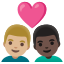 image for :couple with heart: man, man, medium-light skin tone, dark skin tone: