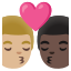 image for :kiss: man, man, medium-light skin tone, dark skin tone: