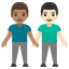 image for :men holding hands: medium skin tone, light skin tone: