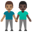 image for :men holding hands: medium skin tone, dark skin tone: