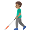 image for :man with white cane: medium skin tone: