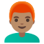 image for :man: medium skin tone, red hair: