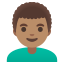 image for :man: medium skin tone, curly hair: