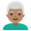 image for :man: medium skin tone, white hair: