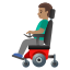 image for :man in motorized wheelchair: medium skin tone: