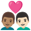 image for :couple with heart: man, man, medium skin tone, light skin tone: