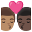 image for :kiss: man, man, medium skin tone, dark skin tone: