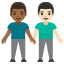 image for :men holding hands: medium-dark skin tone, light skin tone: