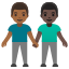image for :men holding hands: medium-dark skin tone, dark skin tone: