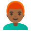 image for :man: medium-dark skin tone, red hair: