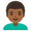 image for :man: medium-dark skin tone, curly hair: