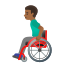 image for :man in manual wheelchair: medium-dark skin tone: