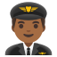 image for :man pilot: medium-dark skin tone:
