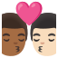 image for :kiss: man, man, medium-dark skin tone, light skin tone: