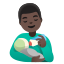 image for :man feeding baby: dark skin tone: