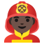 image for :man firefighter: dark skin tone:
