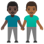 image for :men holding hands: dark skin tone, medium-dark skin tone: