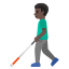 image for :man with white cane: dark skin tone: