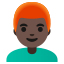 image for :man: dark skin tone, red hair: