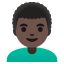 image for :man: dark skin tone, curly hair: