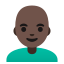 image for :man: dark skin tone, bald: