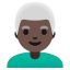 image for :man: dark skin tone, white hair: