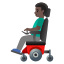 image for :man in motorized wheelchair: dark skin tone:
