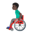 image for :man in manual wheelchair: dark skin tone: