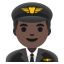 image for :man pilot: dark skin tone: