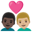 image for :couple with heart: man, man, dark skin tone, medium-light skin tone: