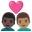 image for :couple with heart: man, man, dark skin tone, medium skin tone: