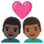 image for :couple with heart: man, man, dark skin tone, medium-dark skin tone: