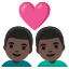 image for :couple with heart: man, man, dark skin tone: