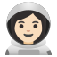 image for :woman astronaut: light skin tone: