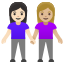 image for :women holding hands: light skin tone, medium-light skin tone: