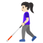 image for :woman with white cane: light skin tone: