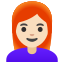 image for :woman: light skin tone, red hair: