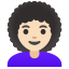 image for :woman: light skin tone, curly hair: