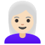 image for :woman: light skin tone, white hair: