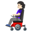 image for :woman in motorized wheelchair: light skin tone: