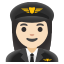 image for :woman pilot: light skin tone: