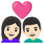 image for :couple with heart: woman, man, light skin tone:
