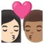 image for :kiss: woman, man, light skin tone, medium skin tone:
