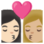 image for :kiss: woman, woman, light skin tone, medium-light skin tone:
