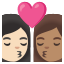 image for :kiss: woman, woman, light skin tone, medium skin tone: