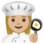 image for :woman cook: medium-light skin tone: